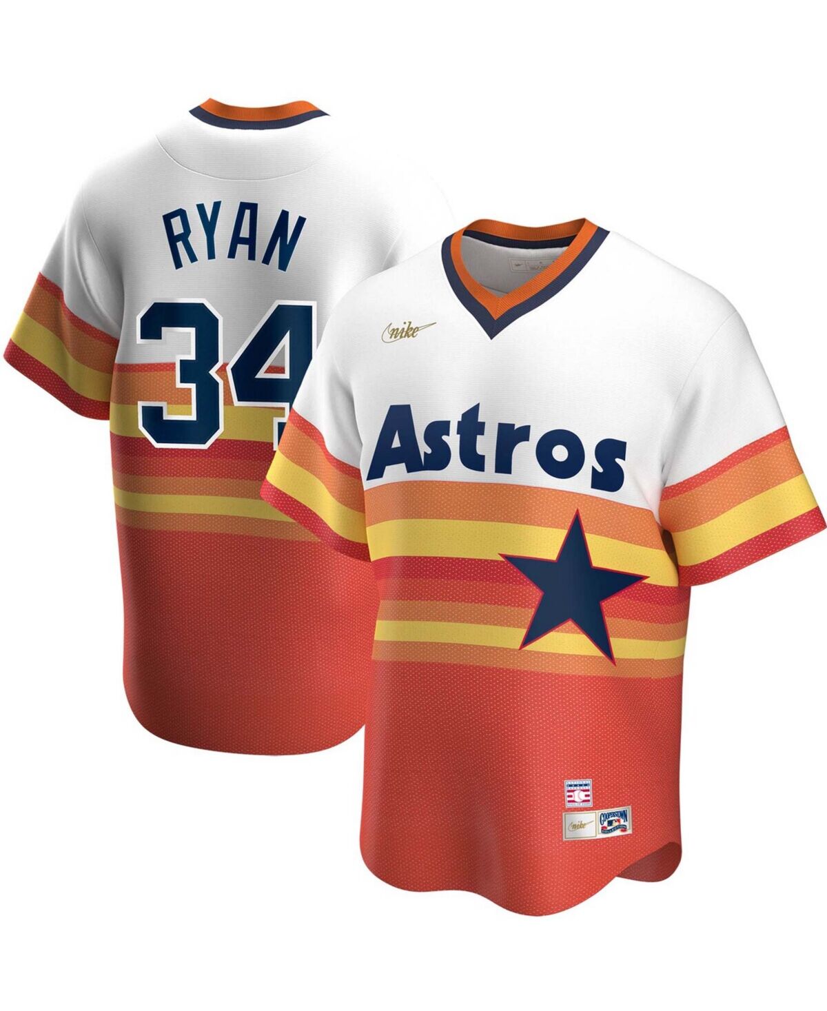 Nike Men's Nolan Ryan White Houston Astros Home Cooperstown Collection Player Jersey - White