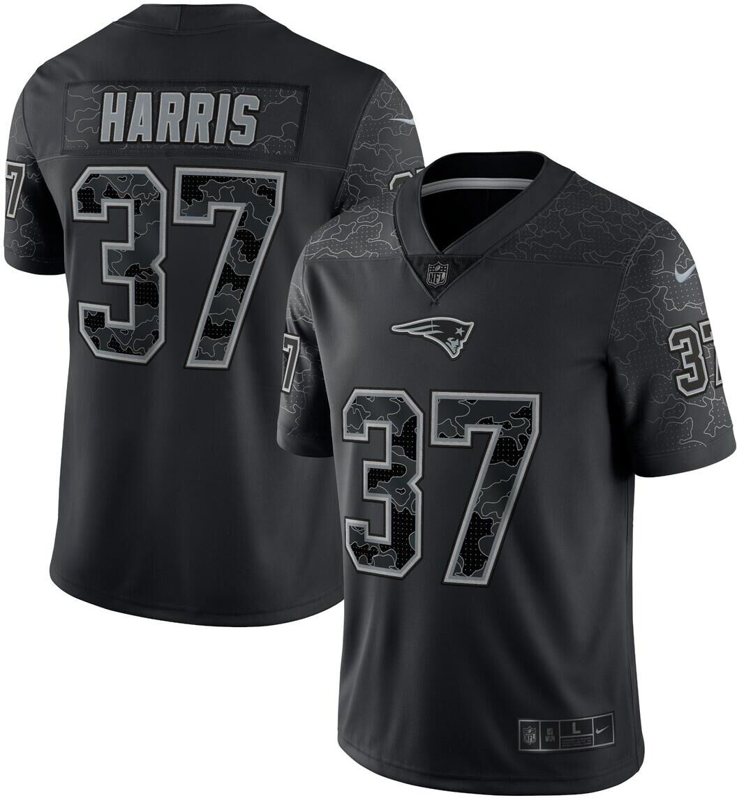 Nike Men's Nike Damien Harris Black New England Patriots Rflctv Limited Jersey - Black