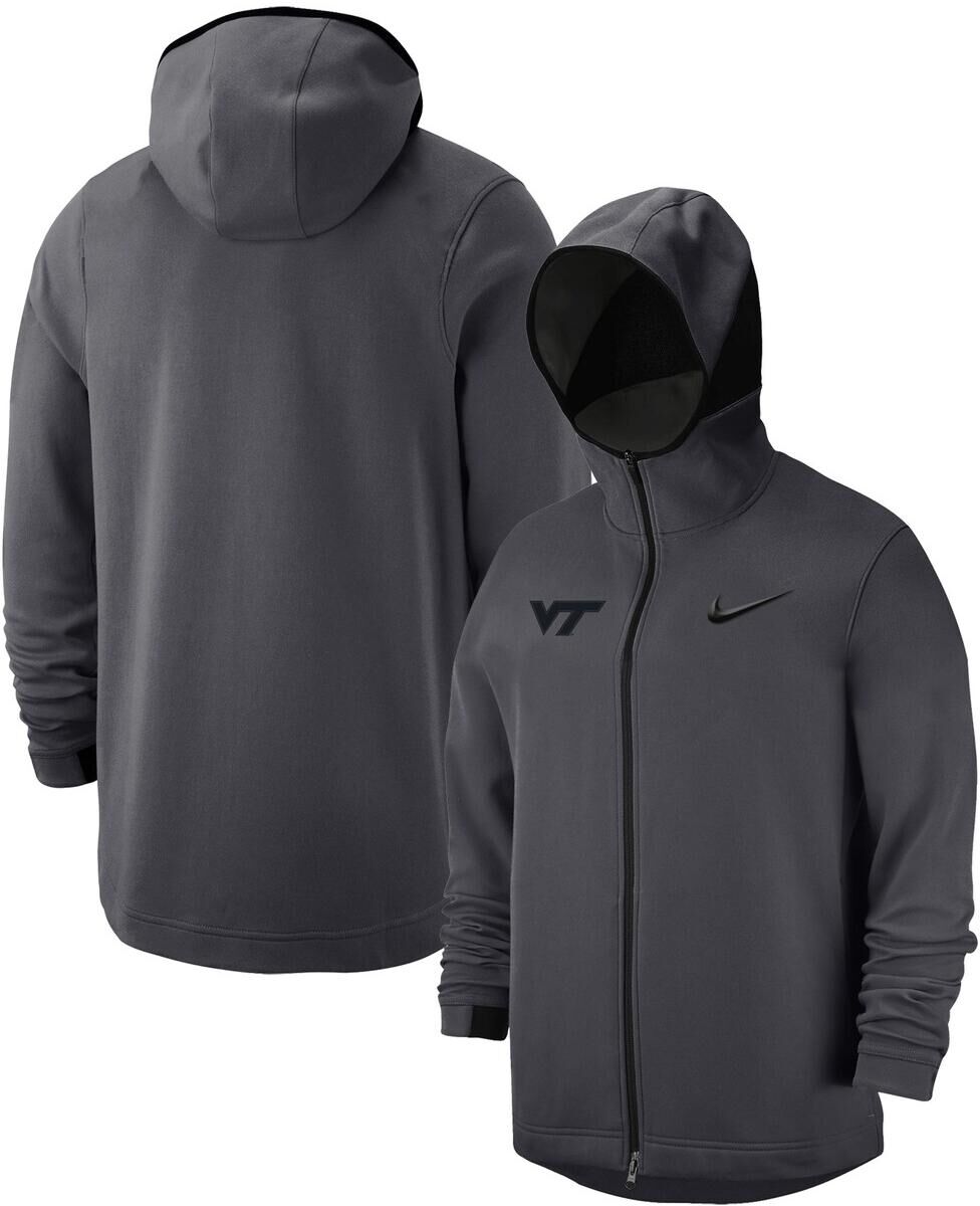 Nike Men's Nike Anthracite Virginia Tech Hokies Tonal Showtime Full-Zip Hoodie - Anthracite