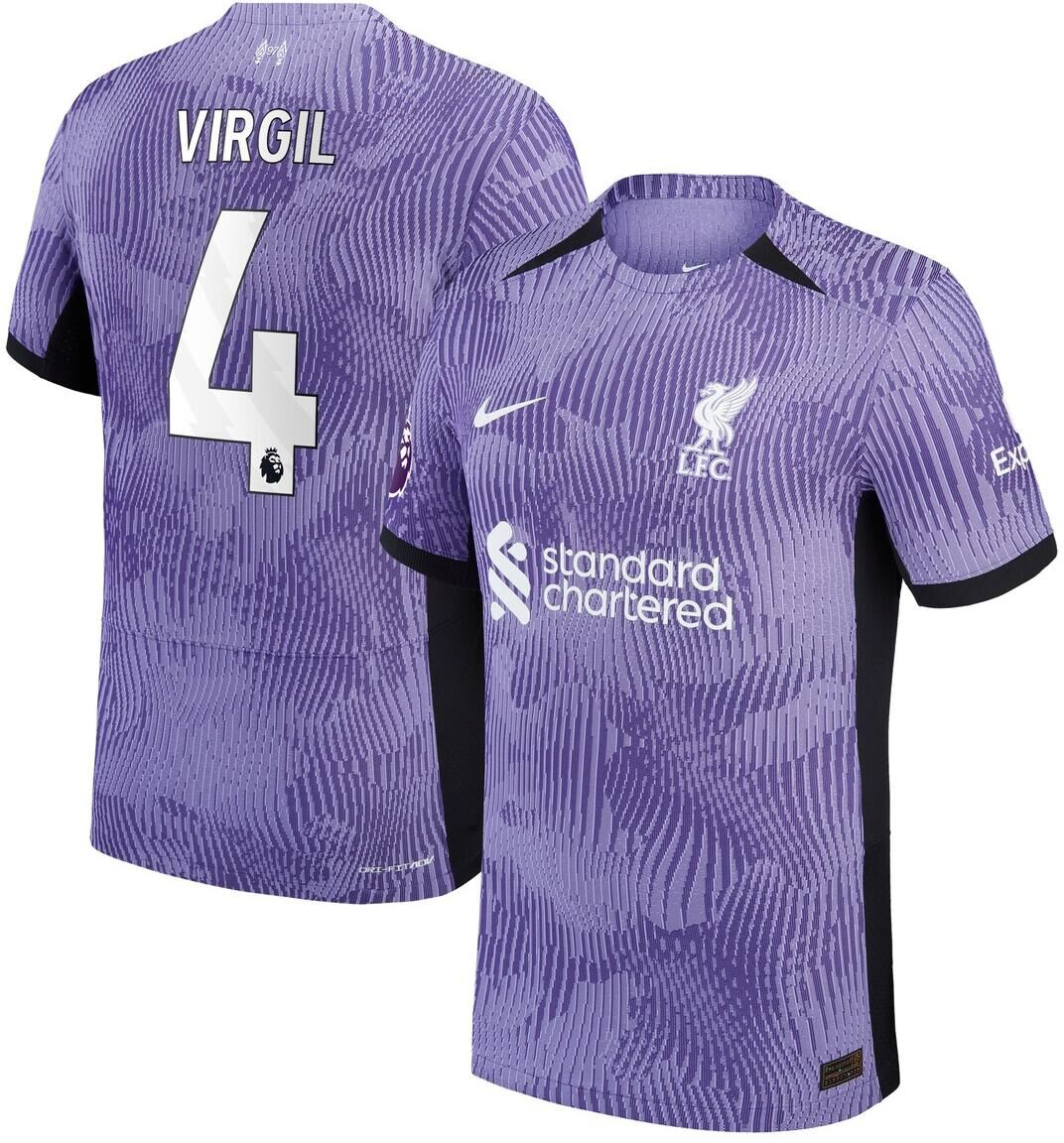 Nike Men's Nike Virgil van Dijk Purple Liverpool 2023/24 Third Vapor Match Authentic Player Jersey - Purple