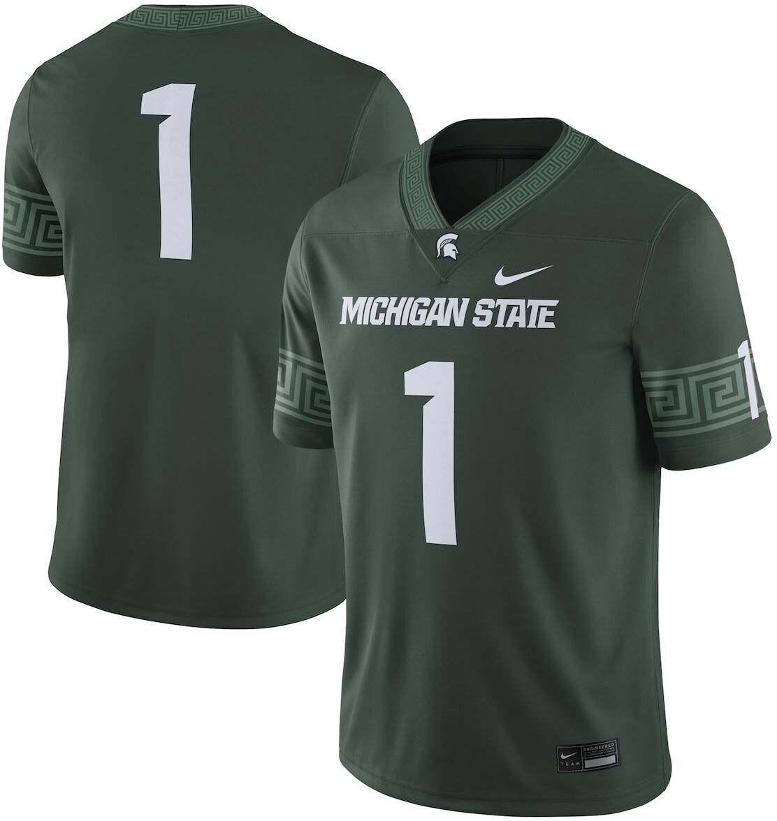 Nike Men's Nike #1 Green Michigan State Spartans Football Game Jersey - Green