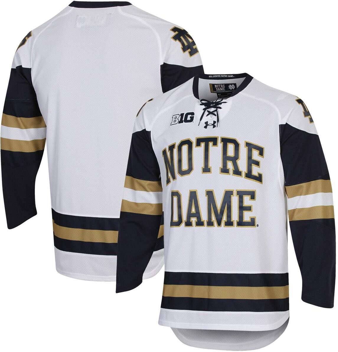 Under Armour Men's White Notre Dame Fighting Irish Ua Replica Hockey Jersey - White