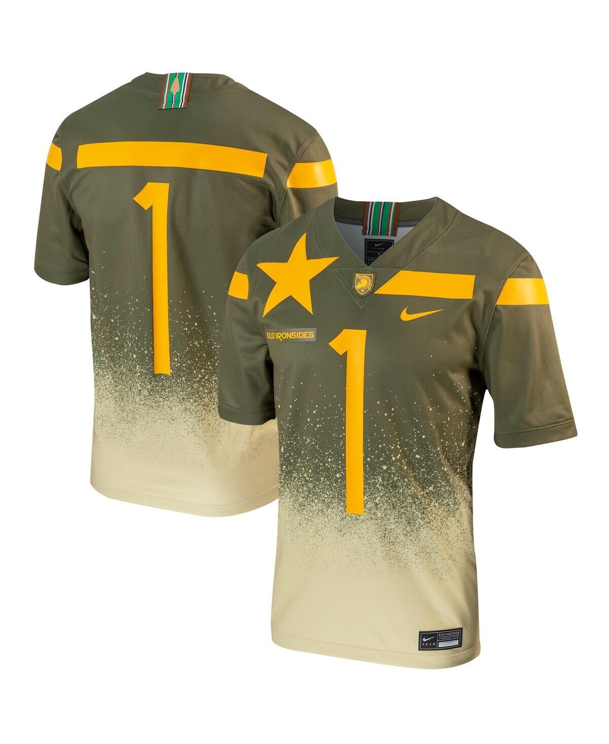 Nike Men's Nike #1 Olive Army Black Knights 1st Armored Division Old Ironsides Untouchable Football Jersey - Olive