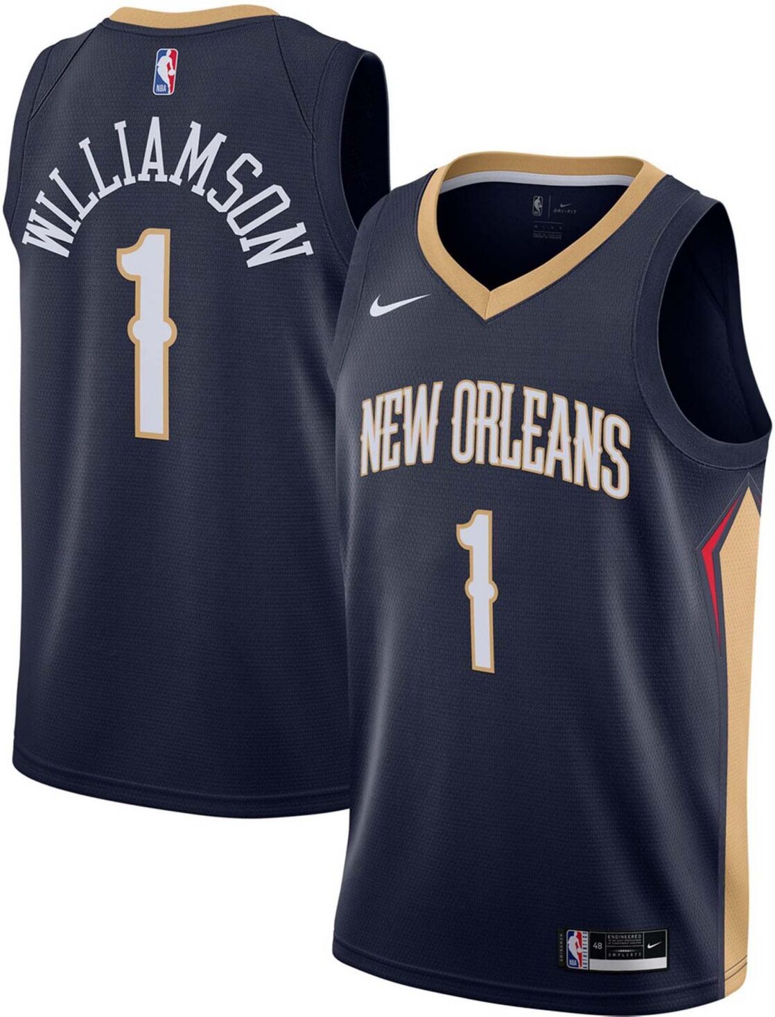 Nike Men's Zion Williamson New Orleans Pelicans 2020/21 Swingman Jersey - Icon Edition - Navy