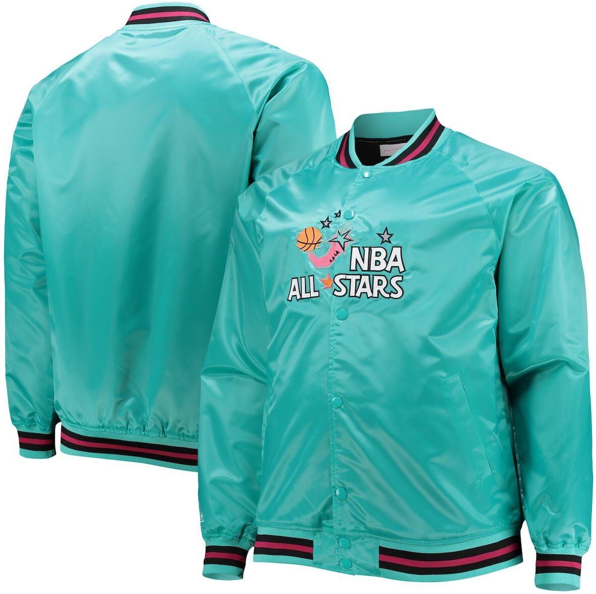 Mitchell & Ness Men's Mitchell & Ness Teal Big and Tall 1996 Nba All-Star Game Hardwood Classics Satin Full-Snap Jacket - Teal