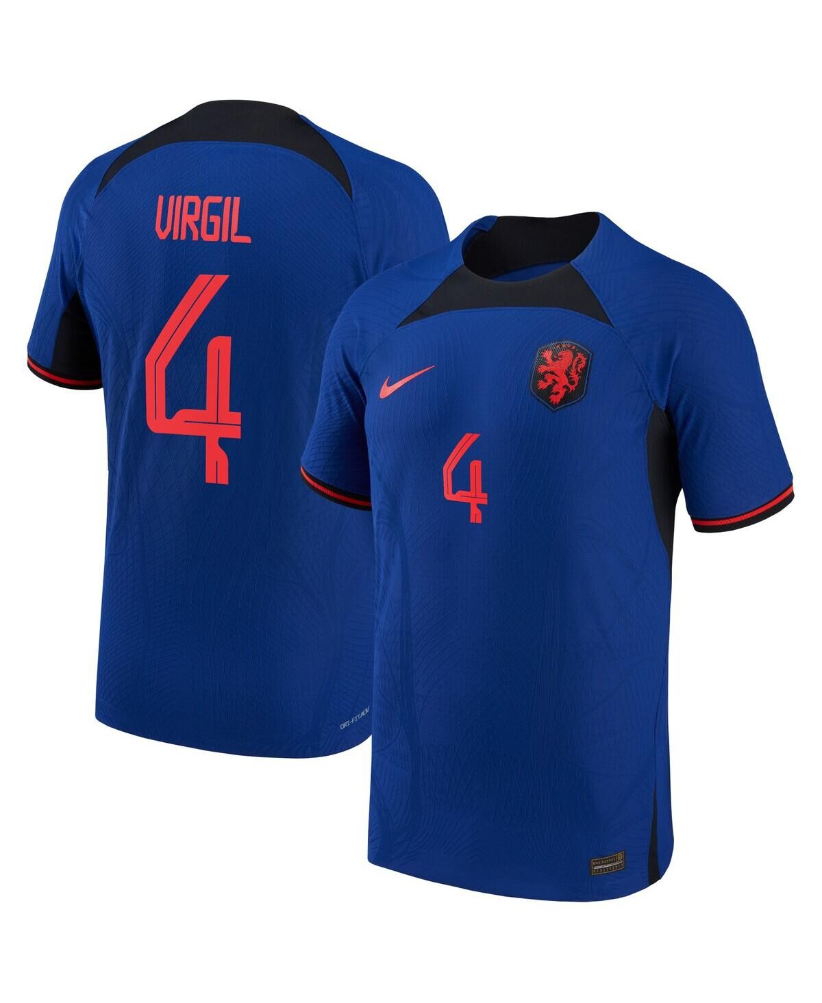 Nike Men's Nike Virgil Van Dijk Blue Netherlands National Team 2022/23 Away Vapor Match Authentic Player Jersey - Blue
