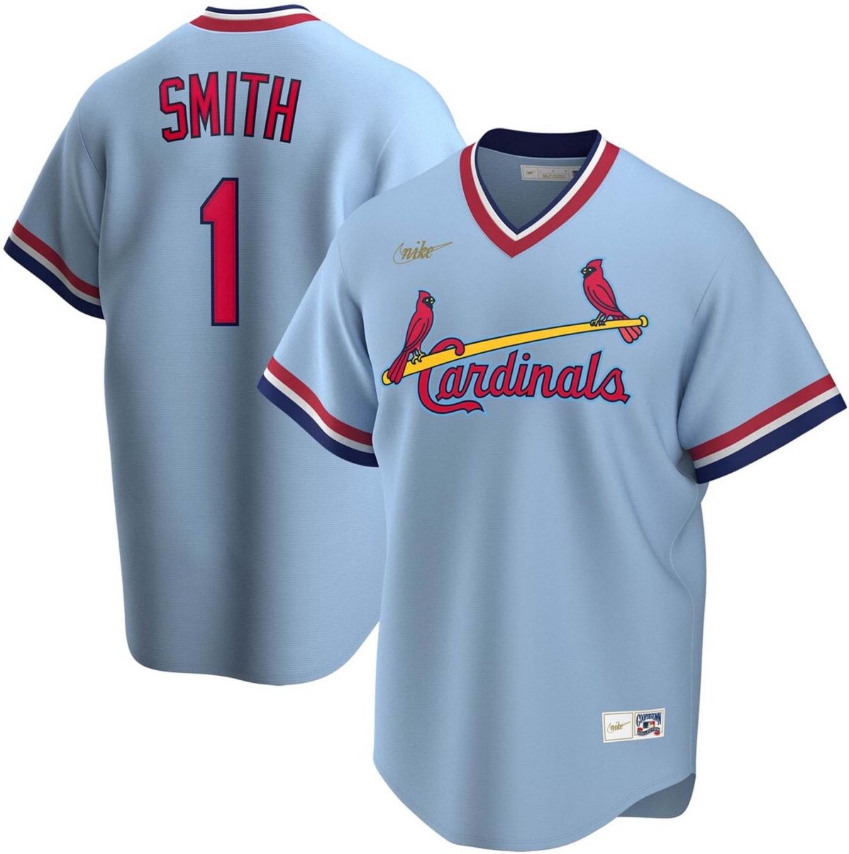 Nike Men's Ozzie Smith Light Blue St. Louis Cardinals Road Cooperstown Collection Player Jersey - Light Blue