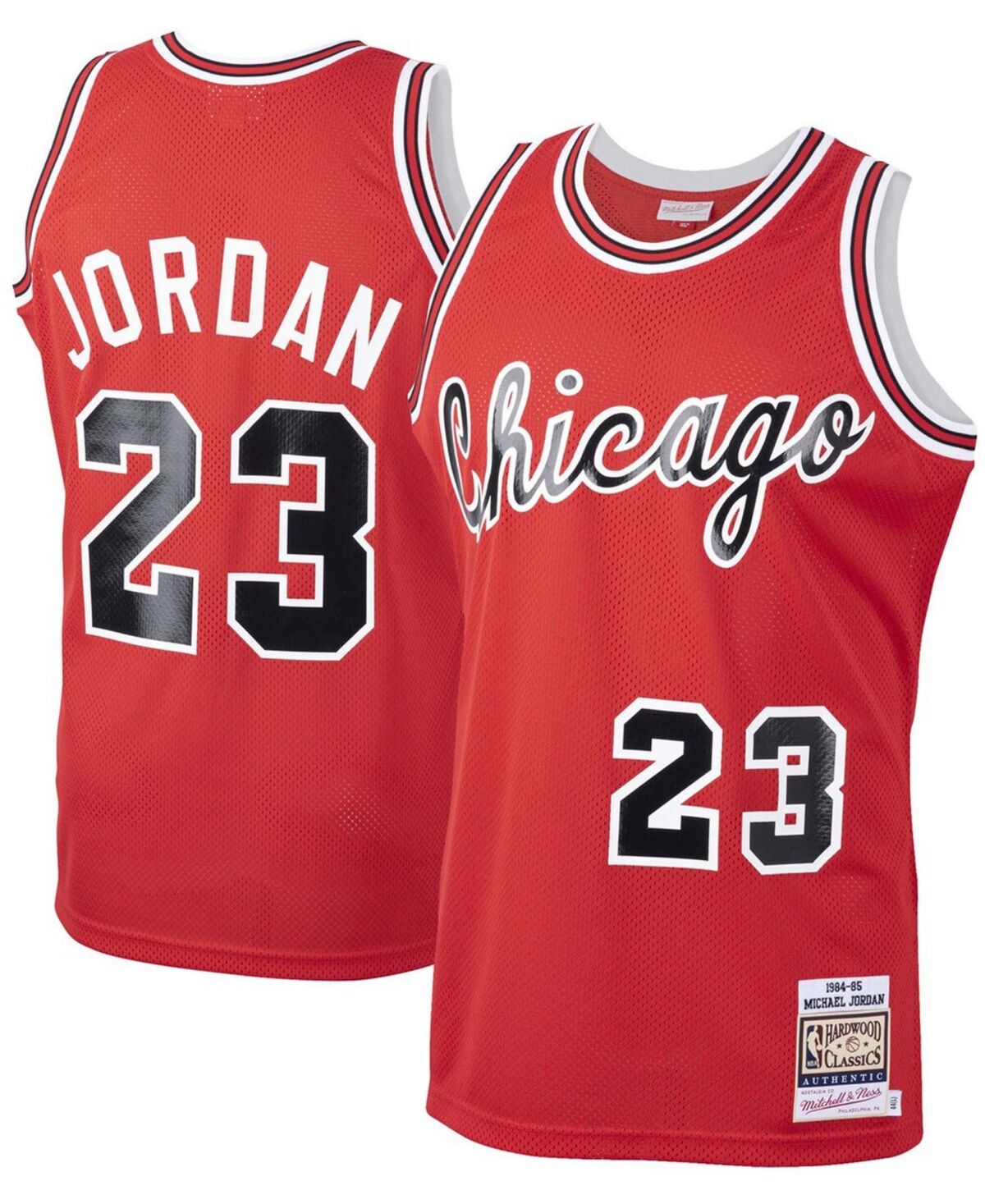 Mitchell & Ness Men's Michael Jordan Red Chicago Bulls 1984-85 Hardwood Classics Rookie Authentic Jersey - Red