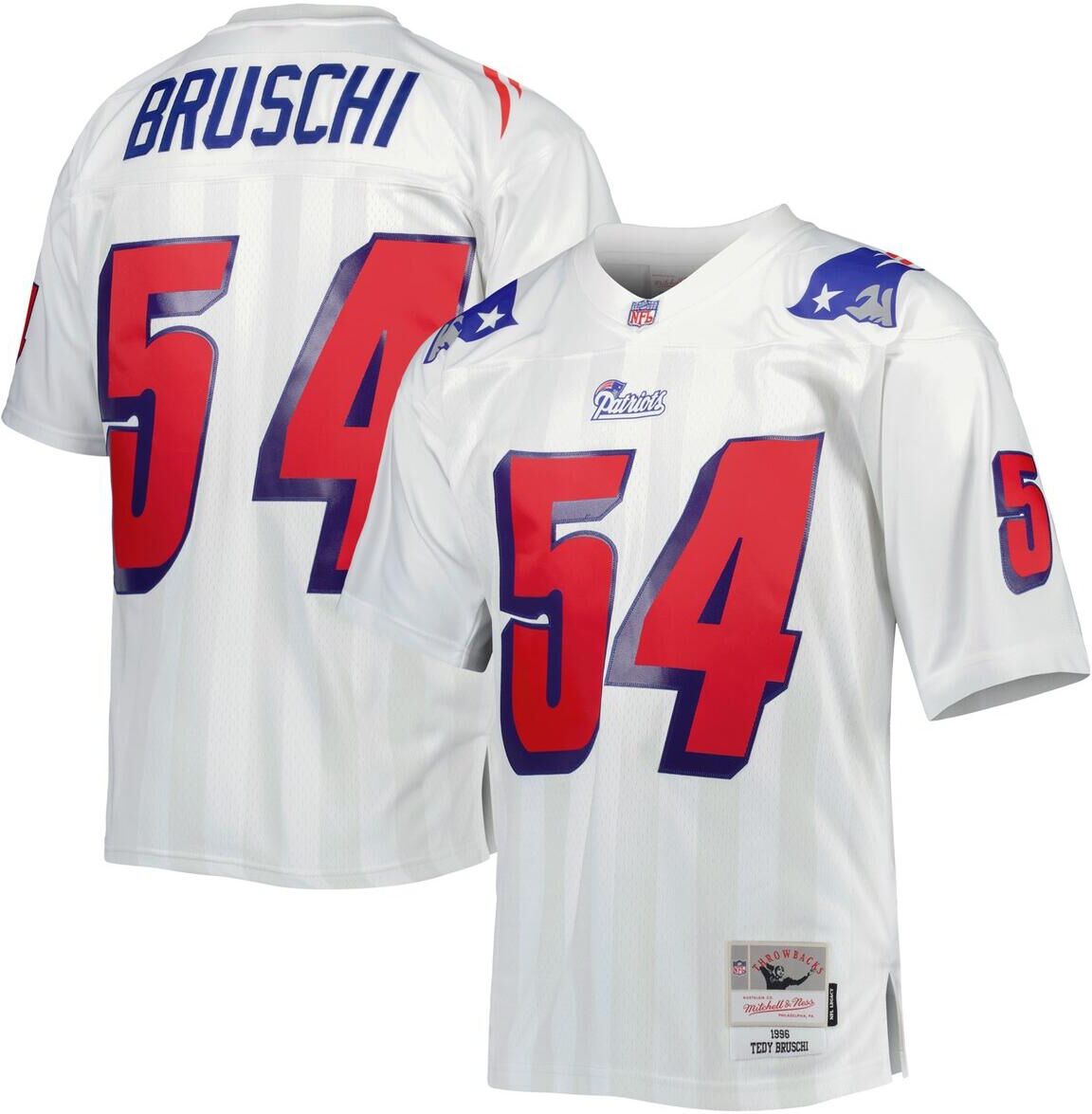 Mitchell & Ness Men's Mitchell & Ness Tedy Bruschi White New England Patriots 1996 Legacy Replica Jersey - White