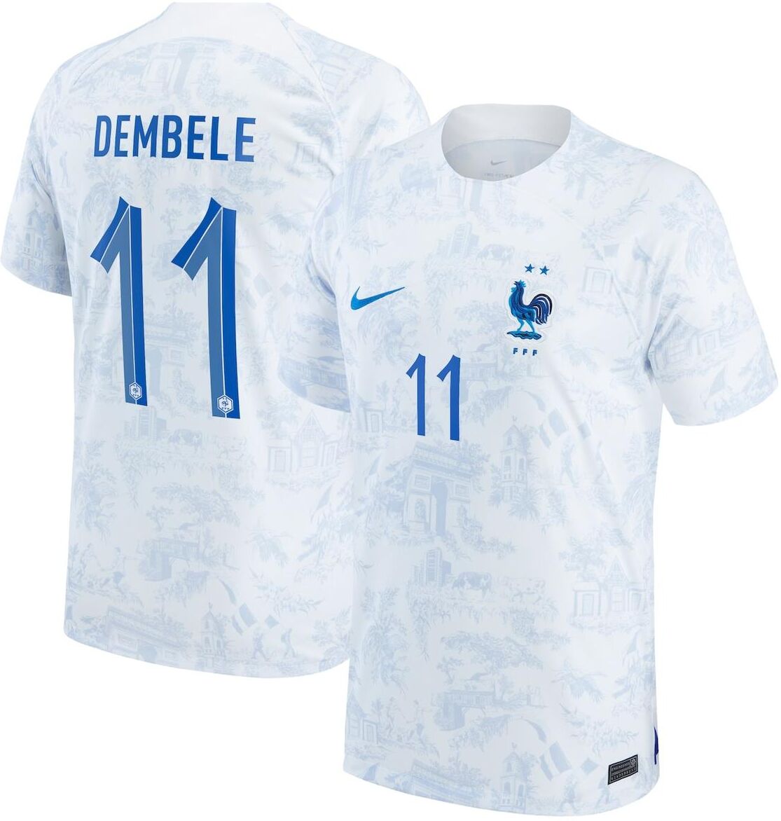 Nike Men's Nike Ousmane Dembele White France National Team 2022/23 Replica Away Jersey - White