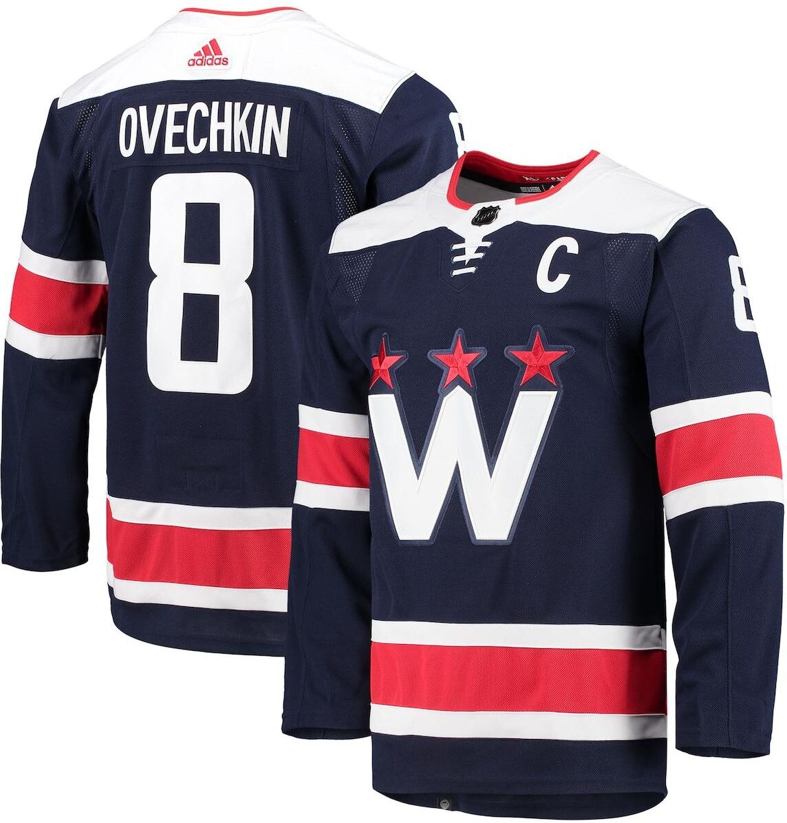 Adidas Men's adidas Alexander Ovechkin Navy Washington Capitals Alternate Captain Patch Authentic Pro Player Jersey - Navy