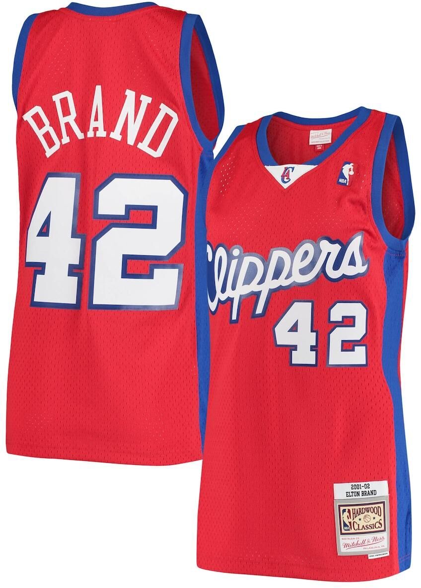 Mitchell & Ness Men's Elton Brand Red La Clippers 2000/01 Hardwood Classics Swingman Jersey - Statement Edition - Red