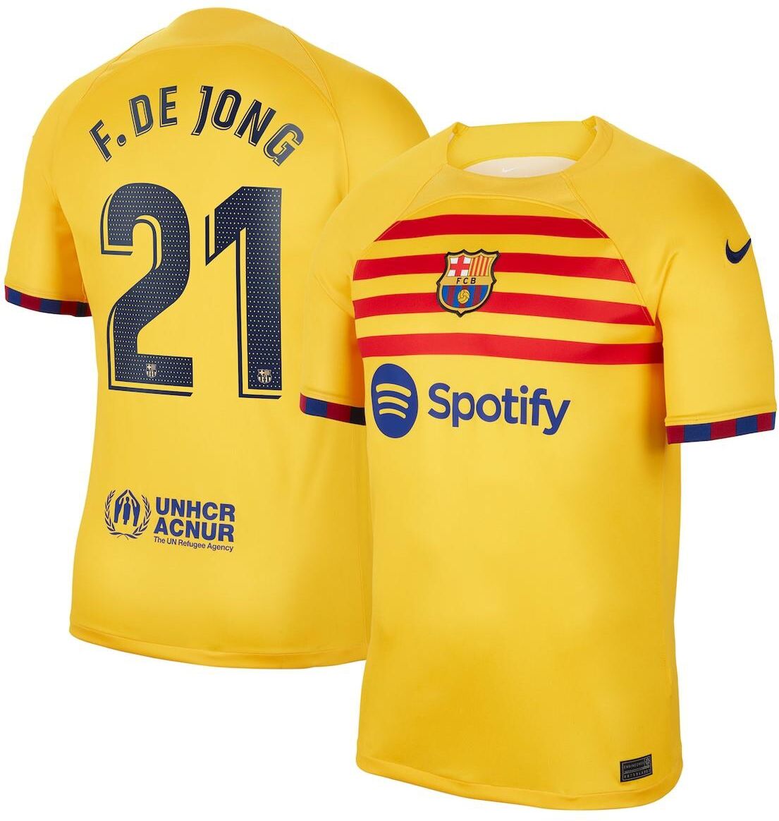 Nike Big Boys Nike Frenkie de Jong Yellow Barcelona 2022/23 Fourth Breathe Stadium Replica Player Jersey - Yellow