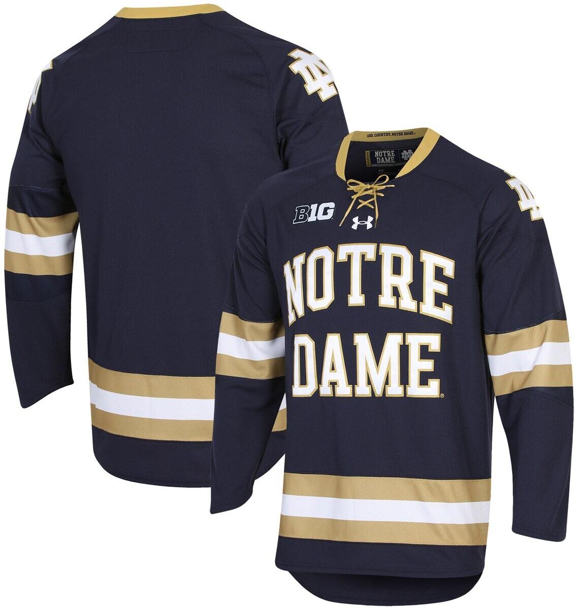 Under Armour Men's Under Armour Navy Notre Dame Fighting Irish Ua Replica Hockey Jersey - Navy