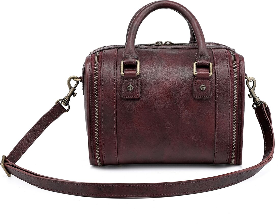 Old Trend Women's Genuine Leather Mini Trunk Crossbody Bag - Rusty Red