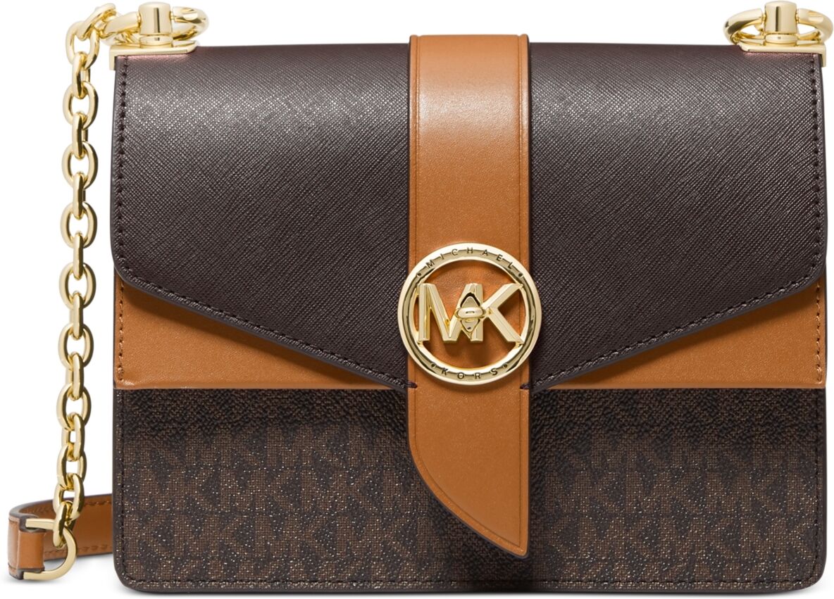 Michael Kors Michael Michael Kors Logo Greenwich Small Convertible Crossbody - Brown/Acorn