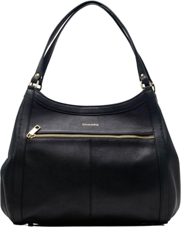 Champs Ladies Leather Hobo Bag from the Gala Collection - Black