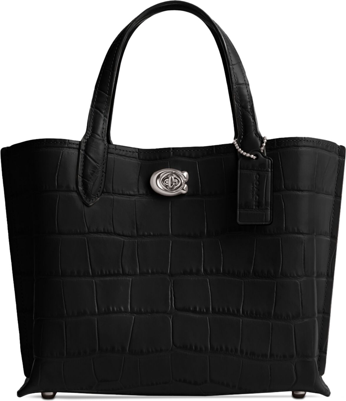 Coach Embossed Croc Willow Tote 24 - Black