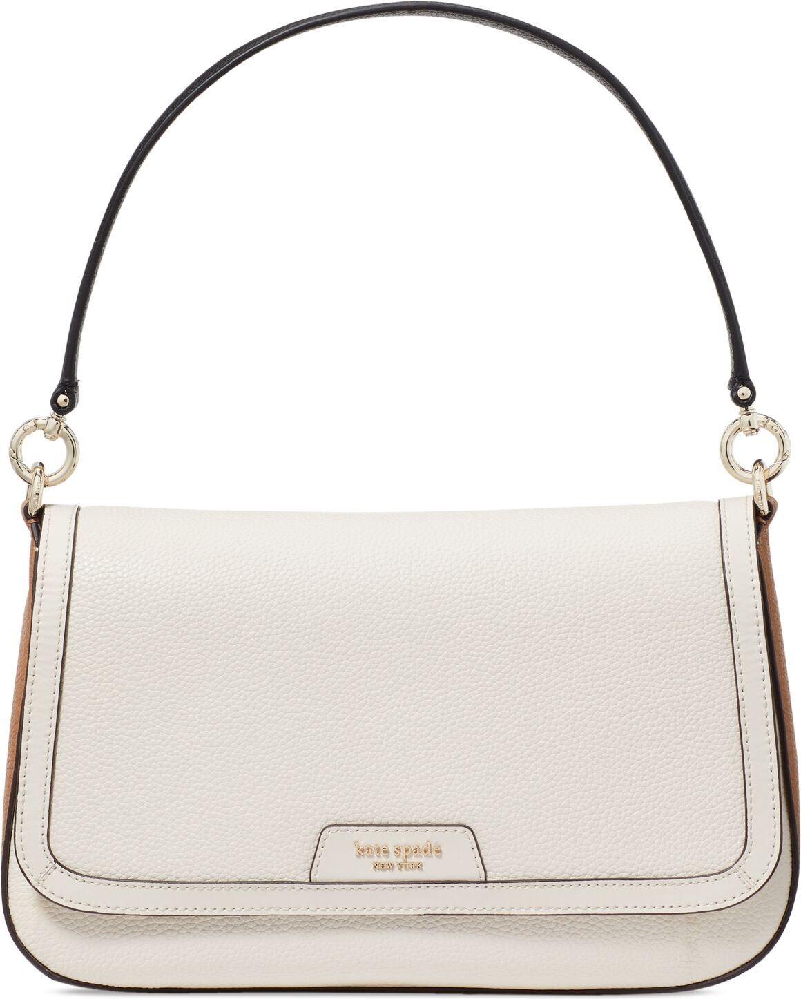 Kate Spade New York Hudson Colorblocked Pebbled Leather Flap Small Shoulder Bag - Parchment Multi