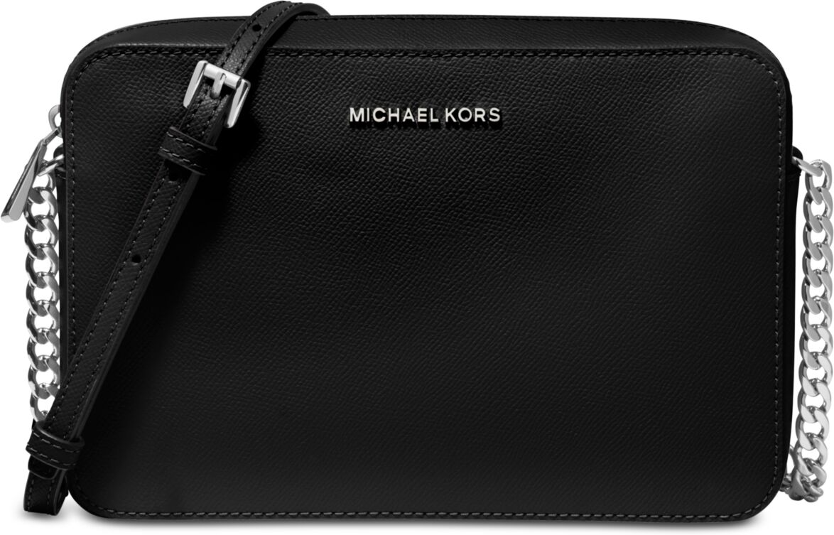 Michael Kors Michael Michael Kors Leather Jet Set East West Crossbody - Black/Silver