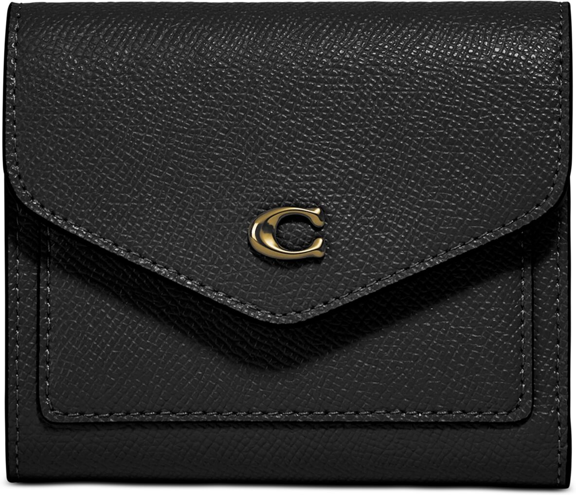 Coach Crossgrain Leather Wyn Small Wallet - Black