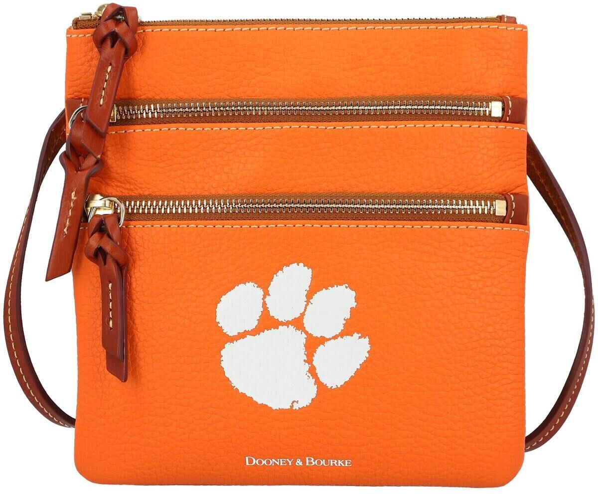 Dooney & Bourke Women's Dooney & Bourke Clemson Tigers Pebble Triple-Zip Core Crossbody Purse - Orange