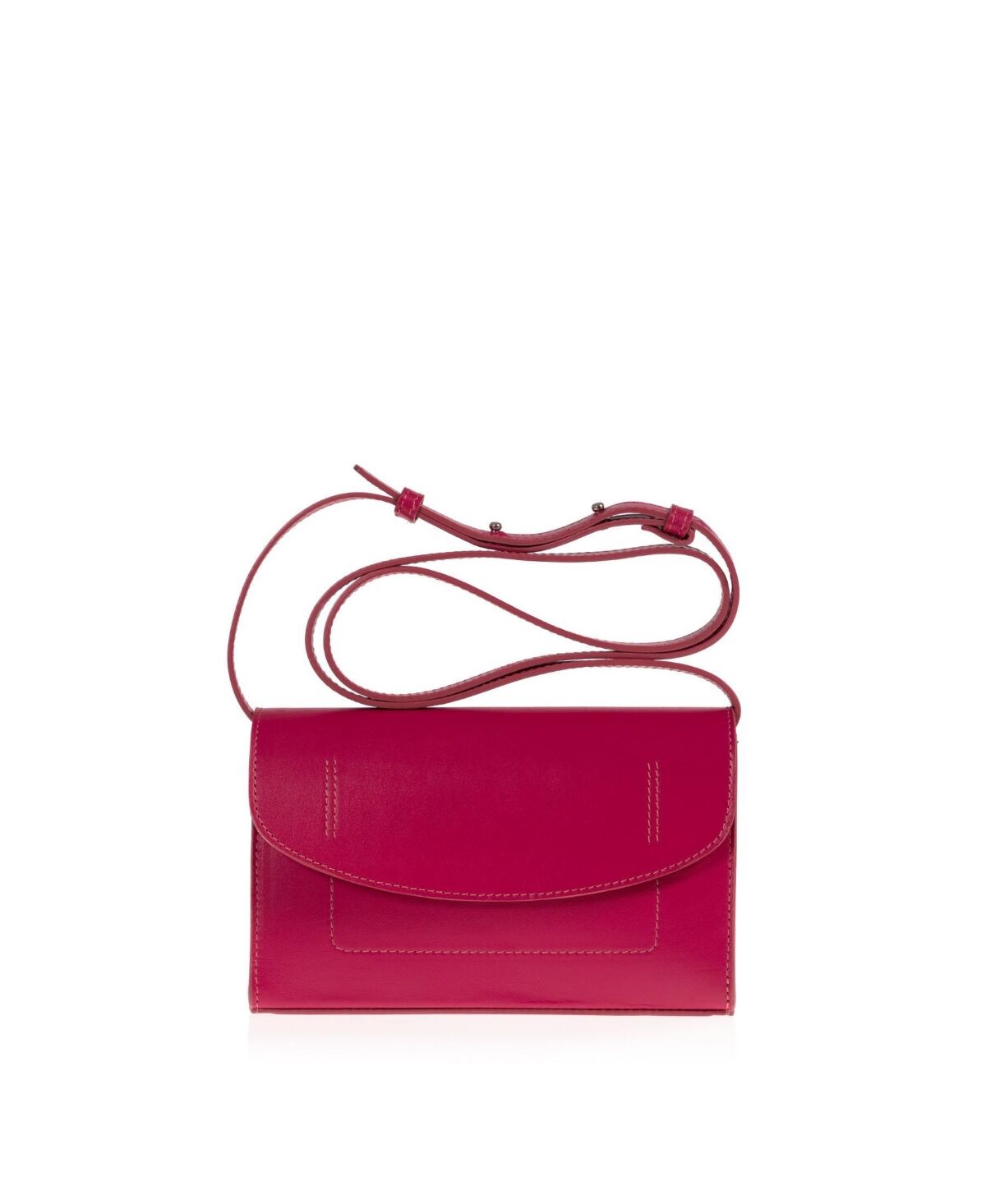 Joanna Maxham Women's Leather Runthrough Mini Bag (Dark Pink) - Dark Pink