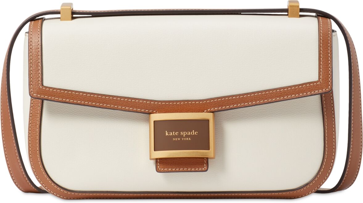 kate spade new york Katy Small Colorblocked Textured Leather Convertible Shoulder Bag - Halo White