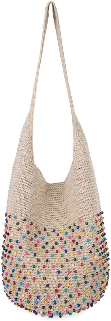 The Sak 120 Crochet Hobo - Ecru Multi Beads