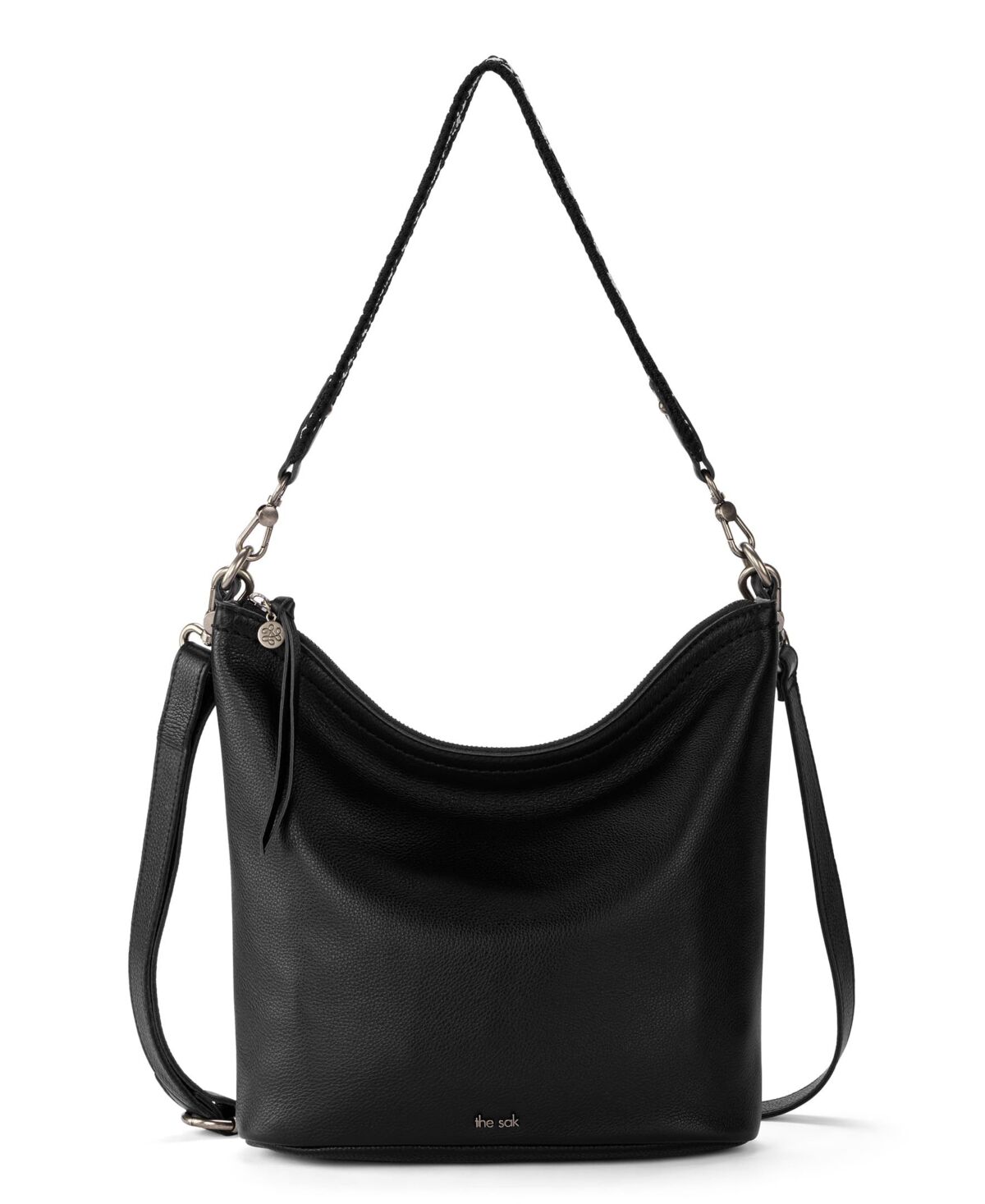 The Sak Jasmine Leather Crossbody Bucket Bag - Black