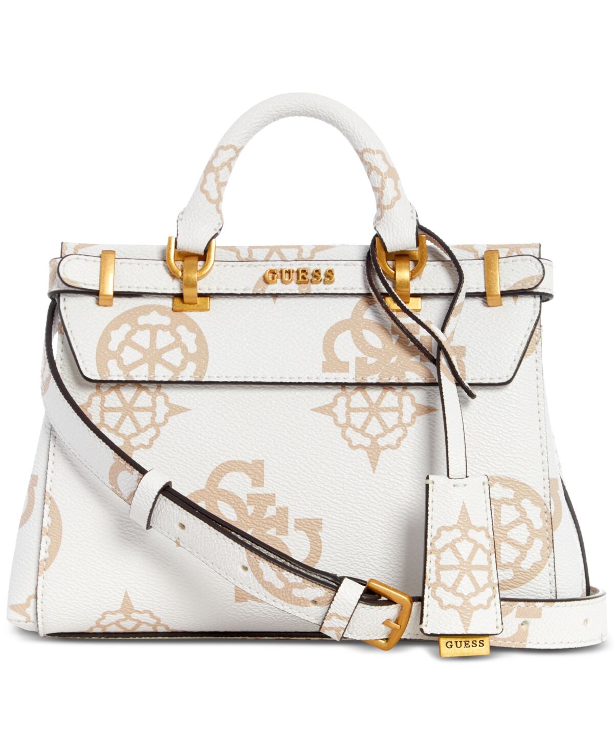 Guess Sestri Logo Small Satchel - White Logo