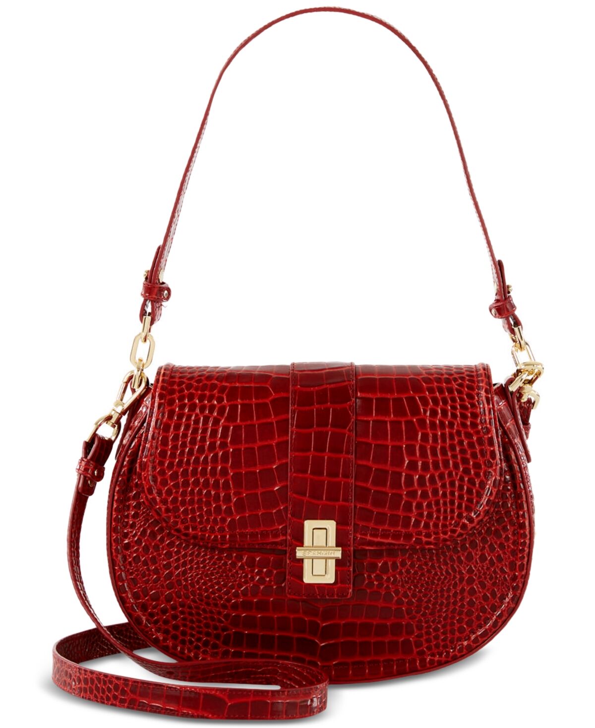 Brahmin Cynthia Glissandro Small Embossed Leather Shoulder Bag - Red