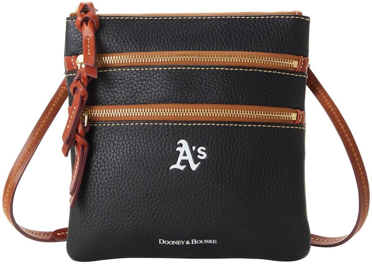 Dooney & Bourke Women's Dooney & Bourke Oakland Athletics Pebble Triple-Zip Core Crossbody Purse - Black