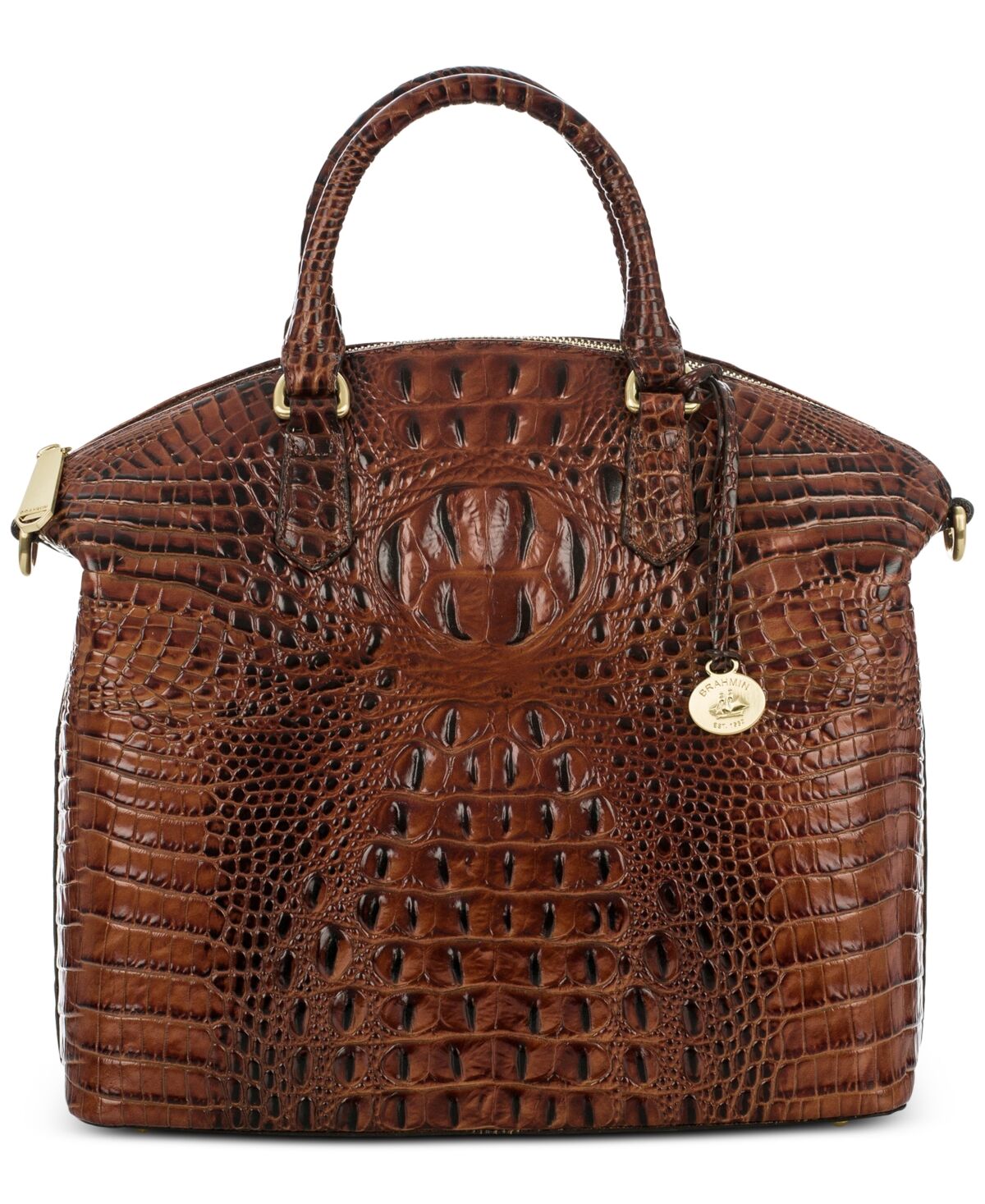 Brahmin Large Duxbury Satchel - Pecan/Gold