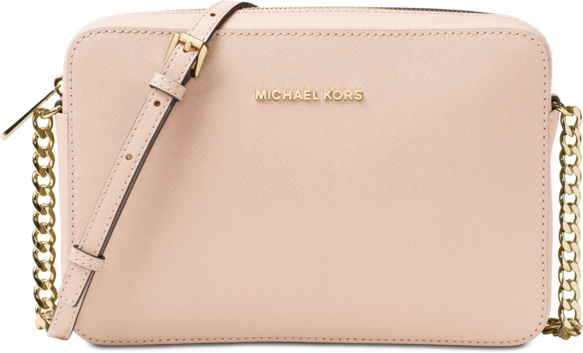 Michael Kors Michael Michael Kors Leather Jet Set East West Crossbody - Soft Pink/Gold