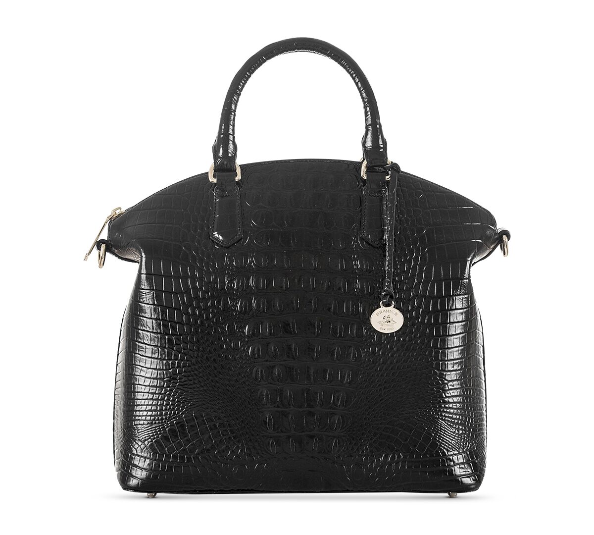 Brahmin Large Duxbury Satchel - Black/Gold