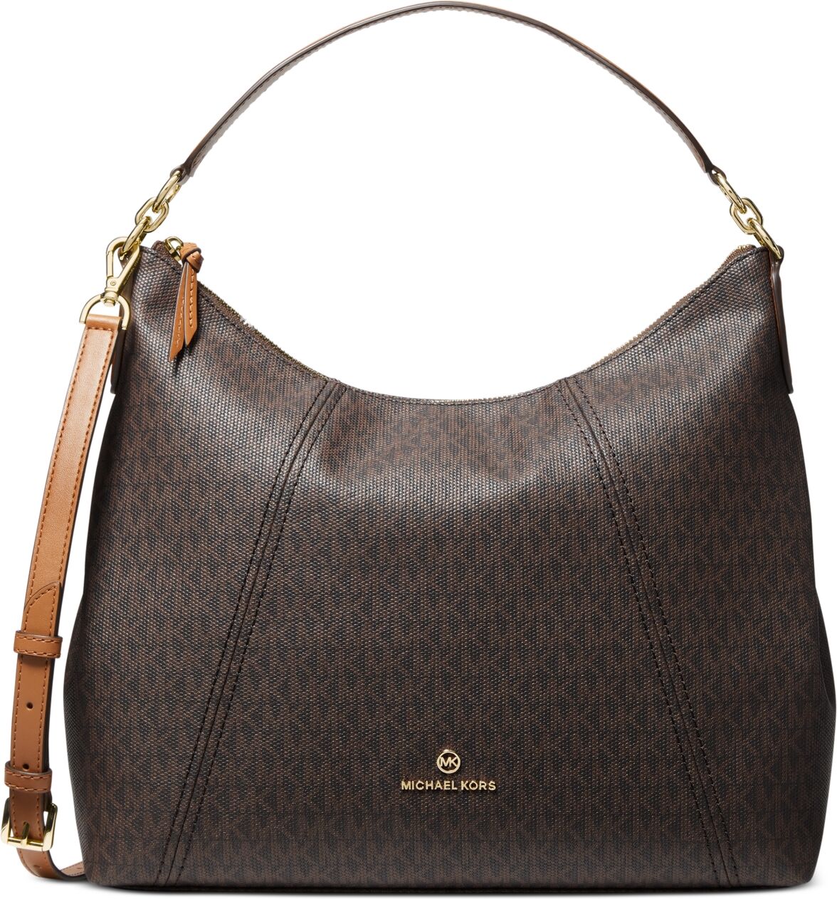 Michael Kors Michael Michael Kors Logo Sienna Large Convertible Shoulder Bag - Brown/Acorn