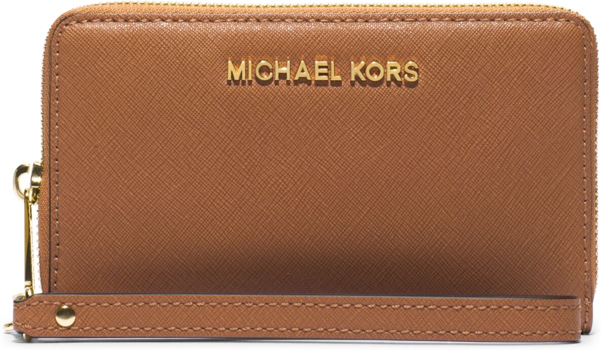 Michael Kors Michael Michael Kors Jet Set Large Flat Multifunction Phone Case - Luggage/gold