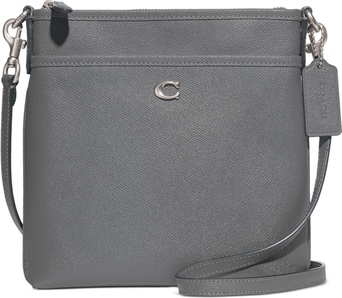 Coach Crossgrain Leather Kitt Crossbody - Grey Blue