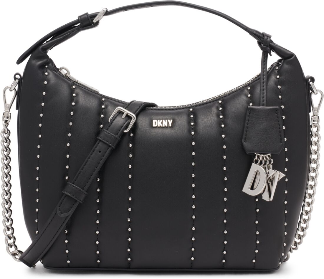 Dkny Lexington Park Top Zip Hobo Crossbody - Black/silv