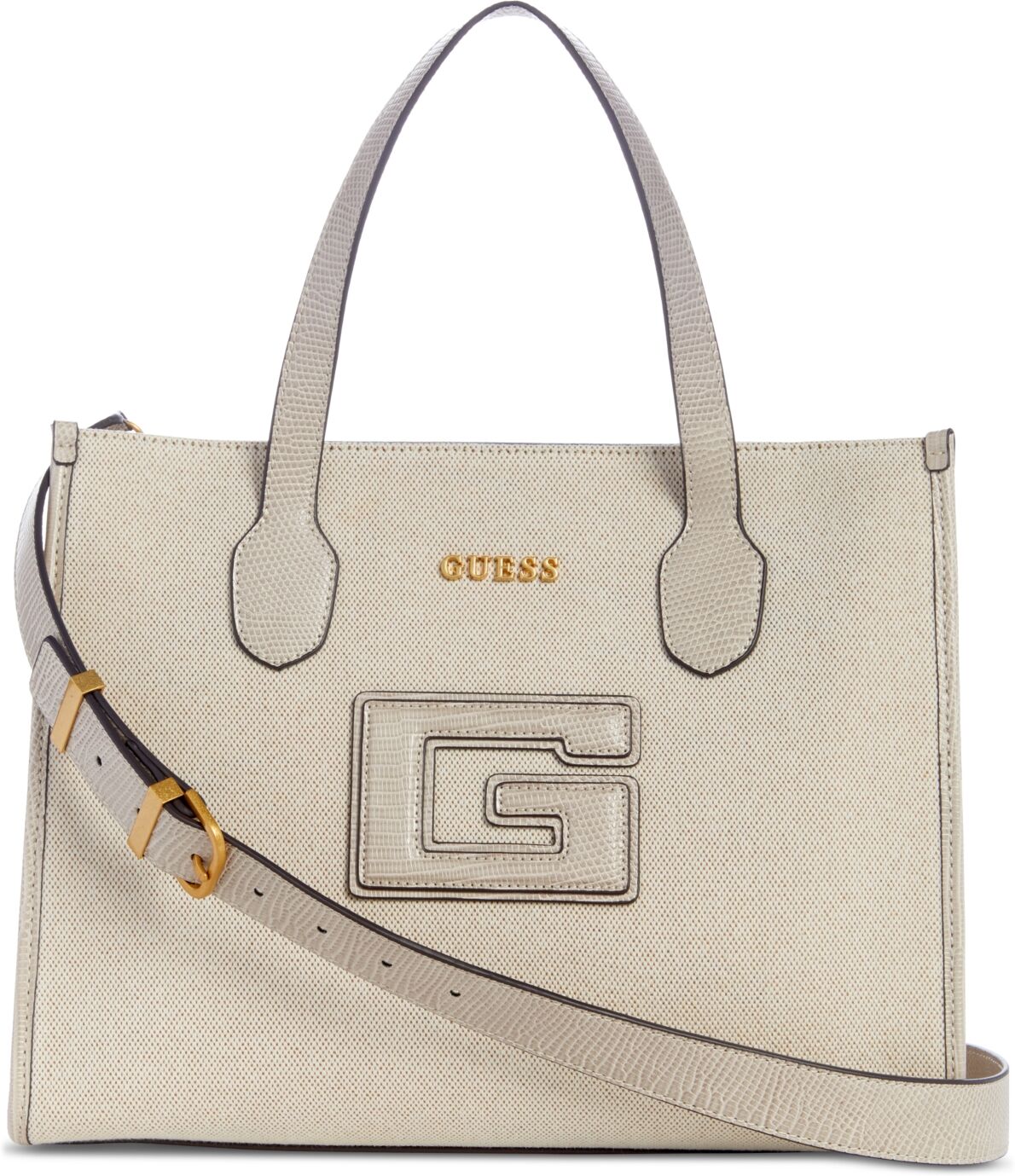 Guess G Status 2 Compartment Medium Tote - Natural/light Rose