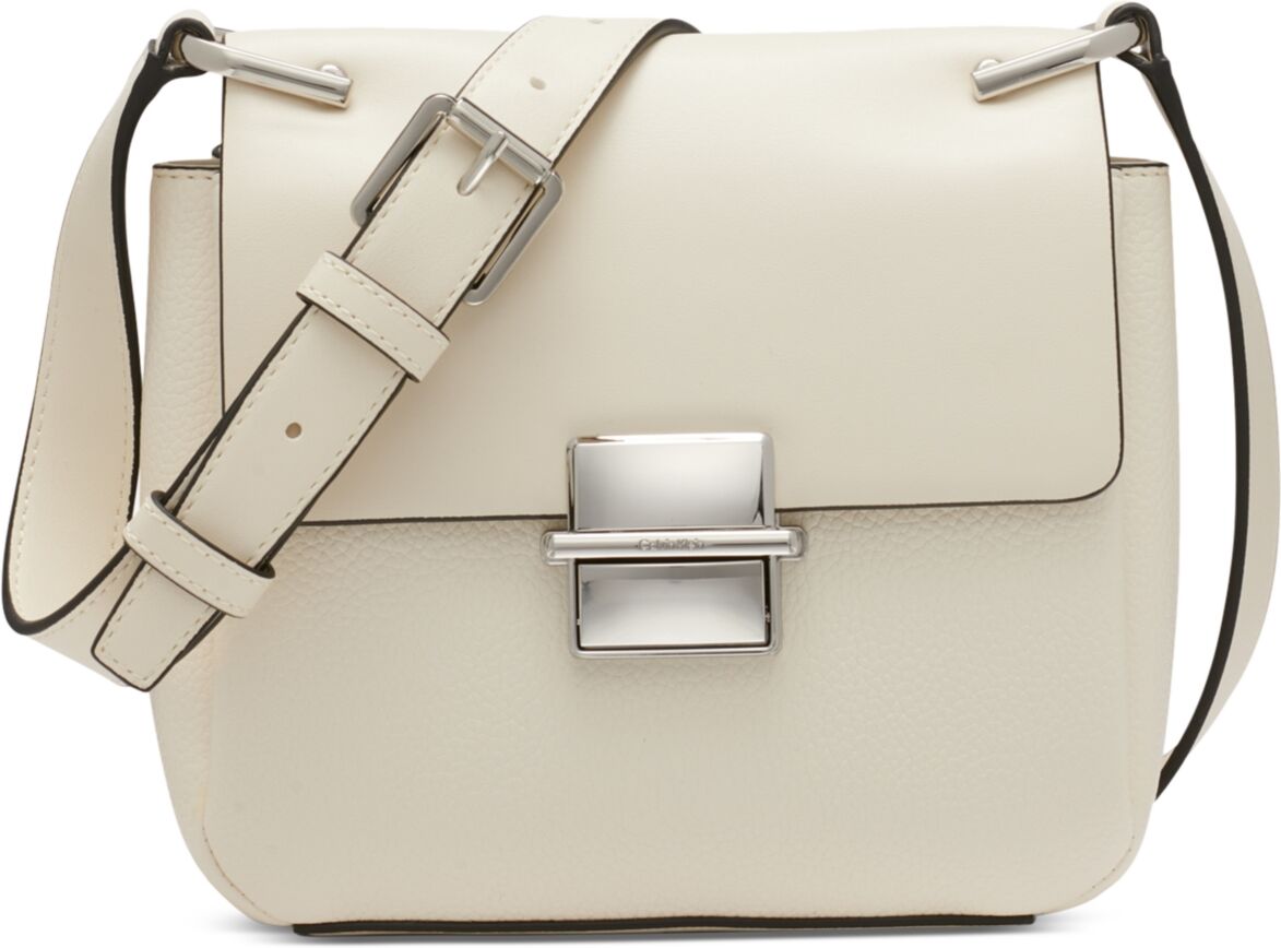 Calvin Klein Clove Push-Lock Crossbody with Adjustable Strap - Cherub White