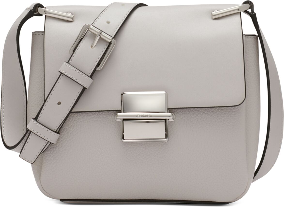 Calvin Klein Clove Push-Lock Crossbody with Adjustable Strap - Dove Grey