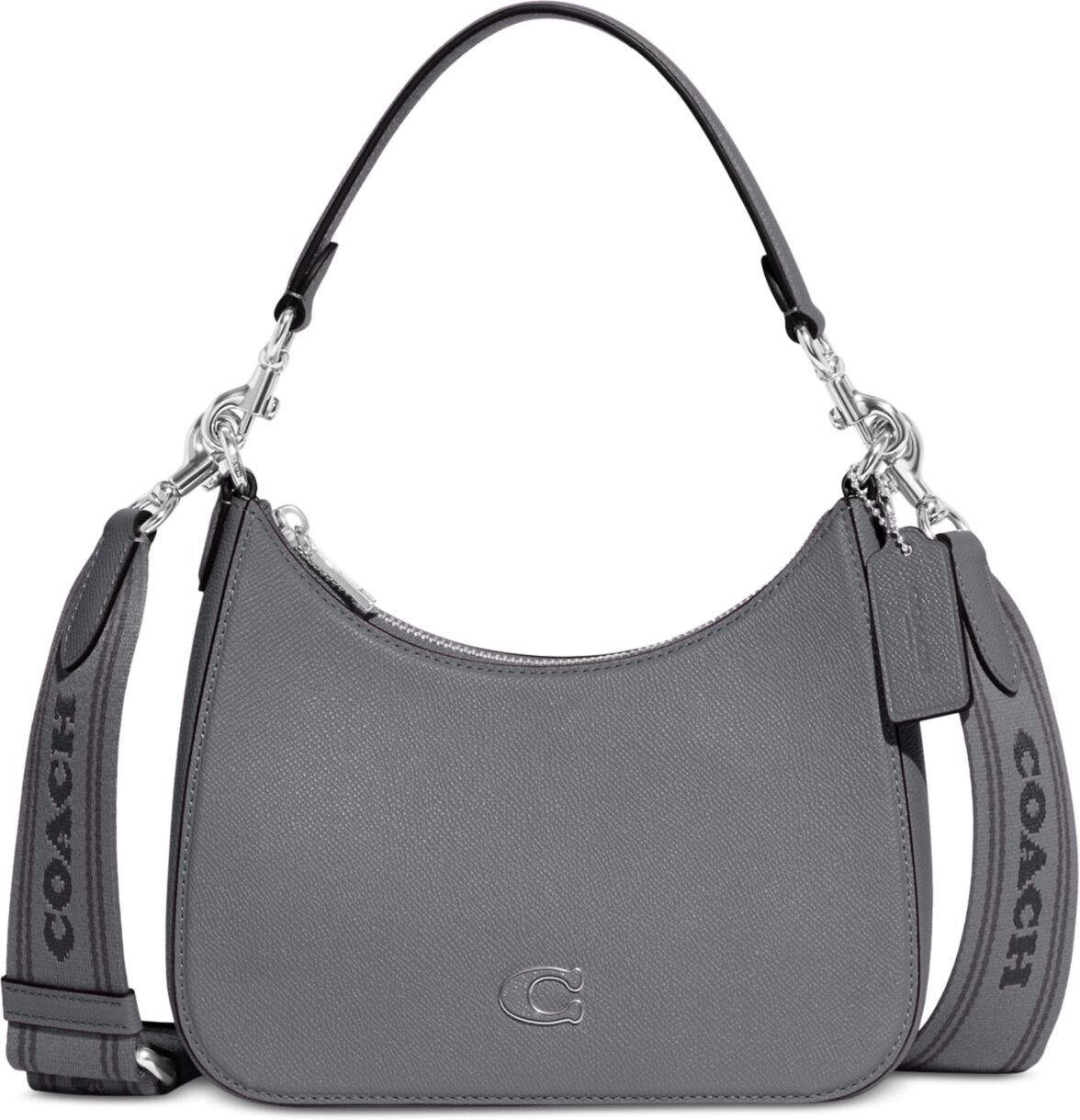 Coach Hobo Small Crossgrain Leather Crossbody - Grey Blue