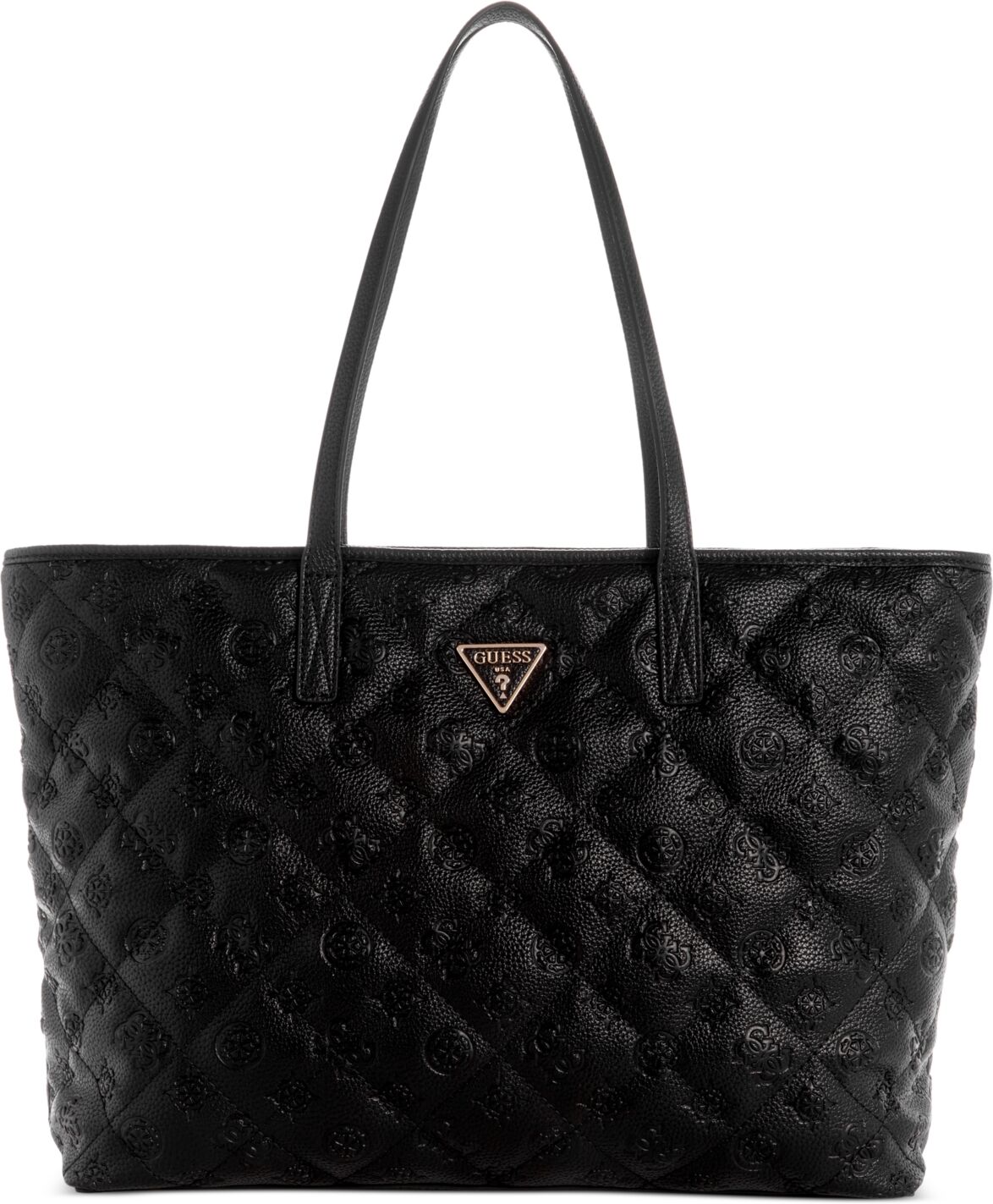 Guess Power Play Large Quilted Tech Tote - Black