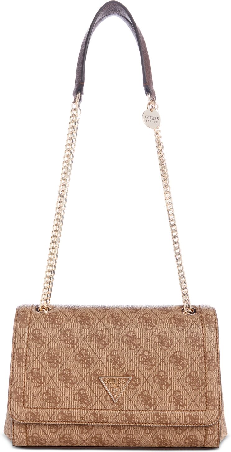 Guess Noelle Small Convertible Crossbody - Latte Logo