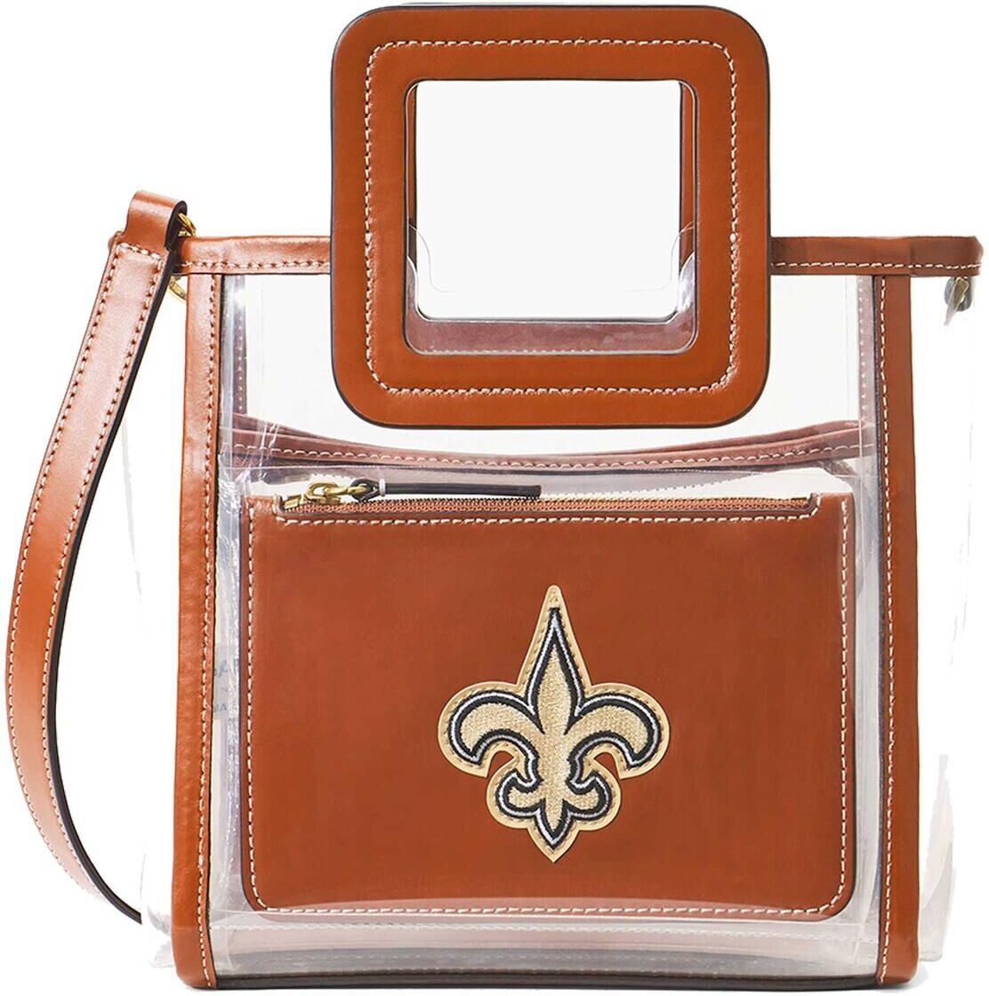 Staud Women's Staud New Orleans Saints Clear Mini Shirley Bag - Brown