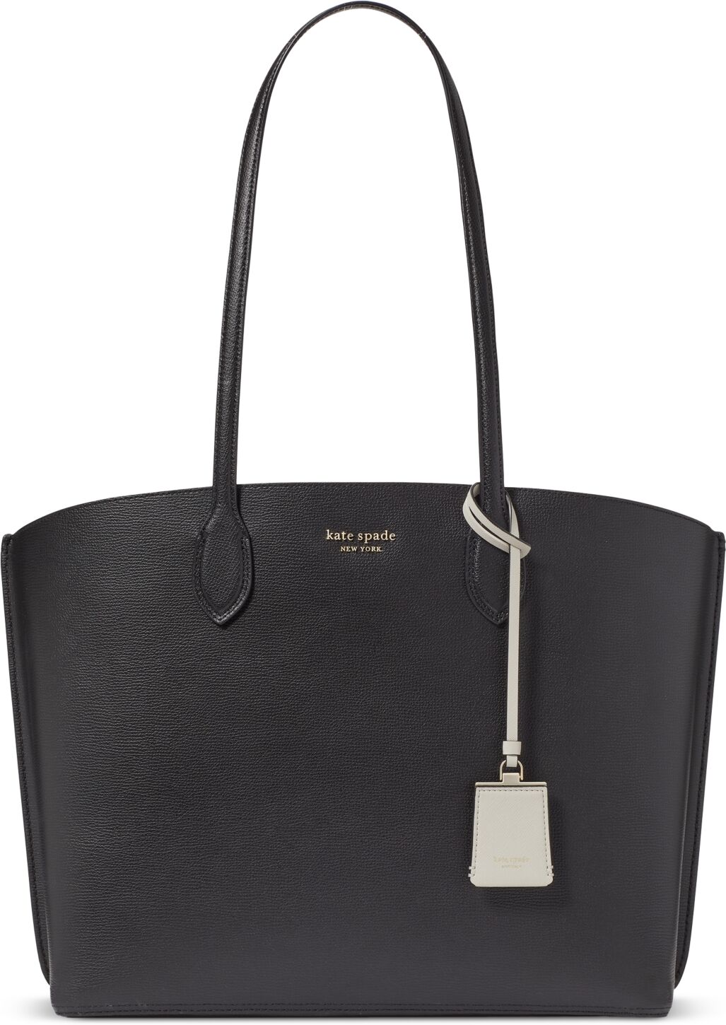 kate spade new york Suite Large Crossgrain Leather Work Tote - Black