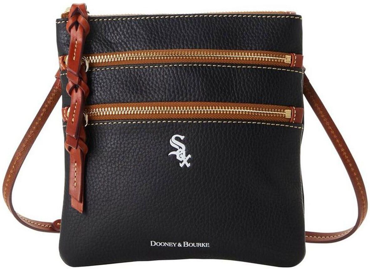 Dooney & Bourke Women's Dooney & Bourke Chicago White Sox Pebble Triple-Zip Core Crossbody Purse - Black