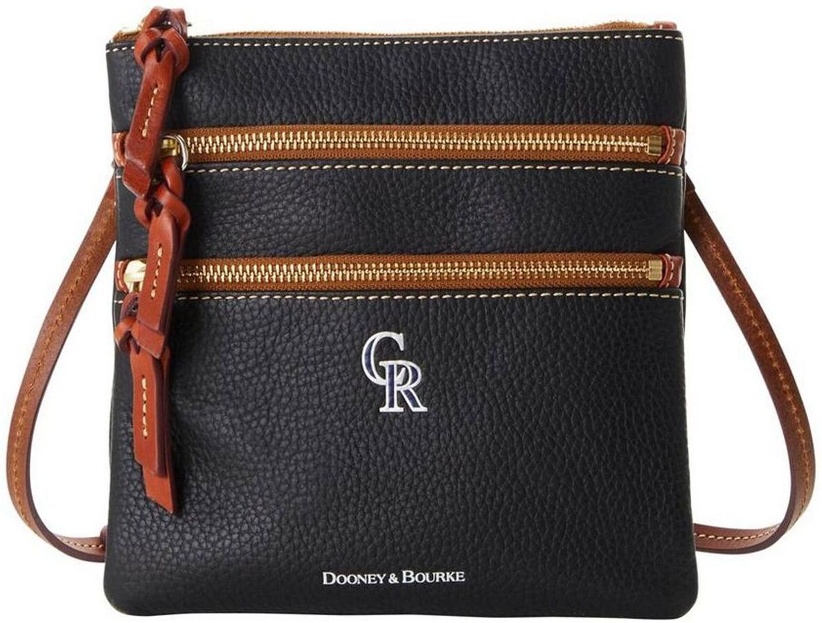 Dooney & Bourke Women's Dooney & Bourke Colorado Rockies Pebble Triple-Zip Core Crossbody Purse - Black